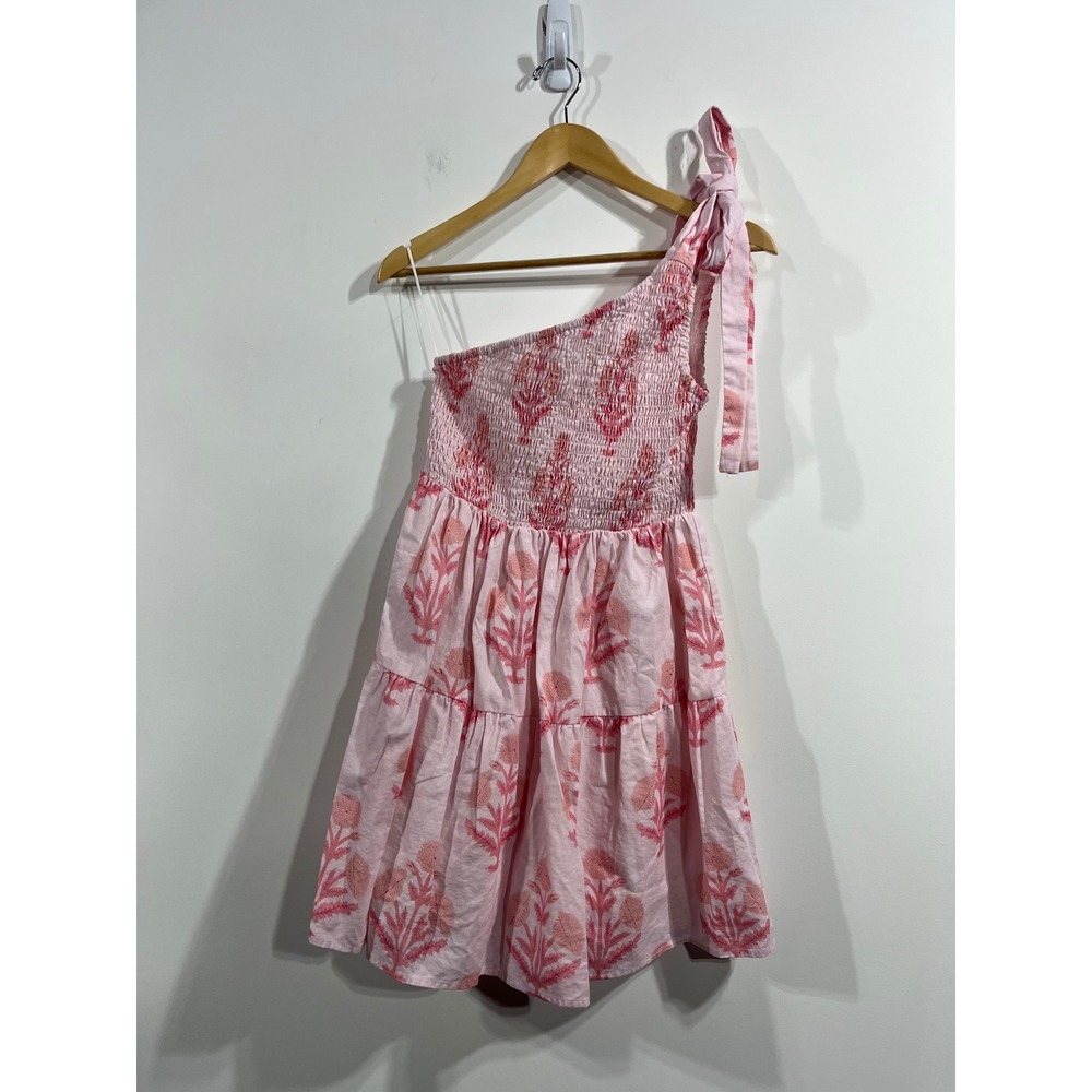 Kathleen Maeve x Victoria Dunn Linen Floral Homecoming Hoco Smocked Dress Small